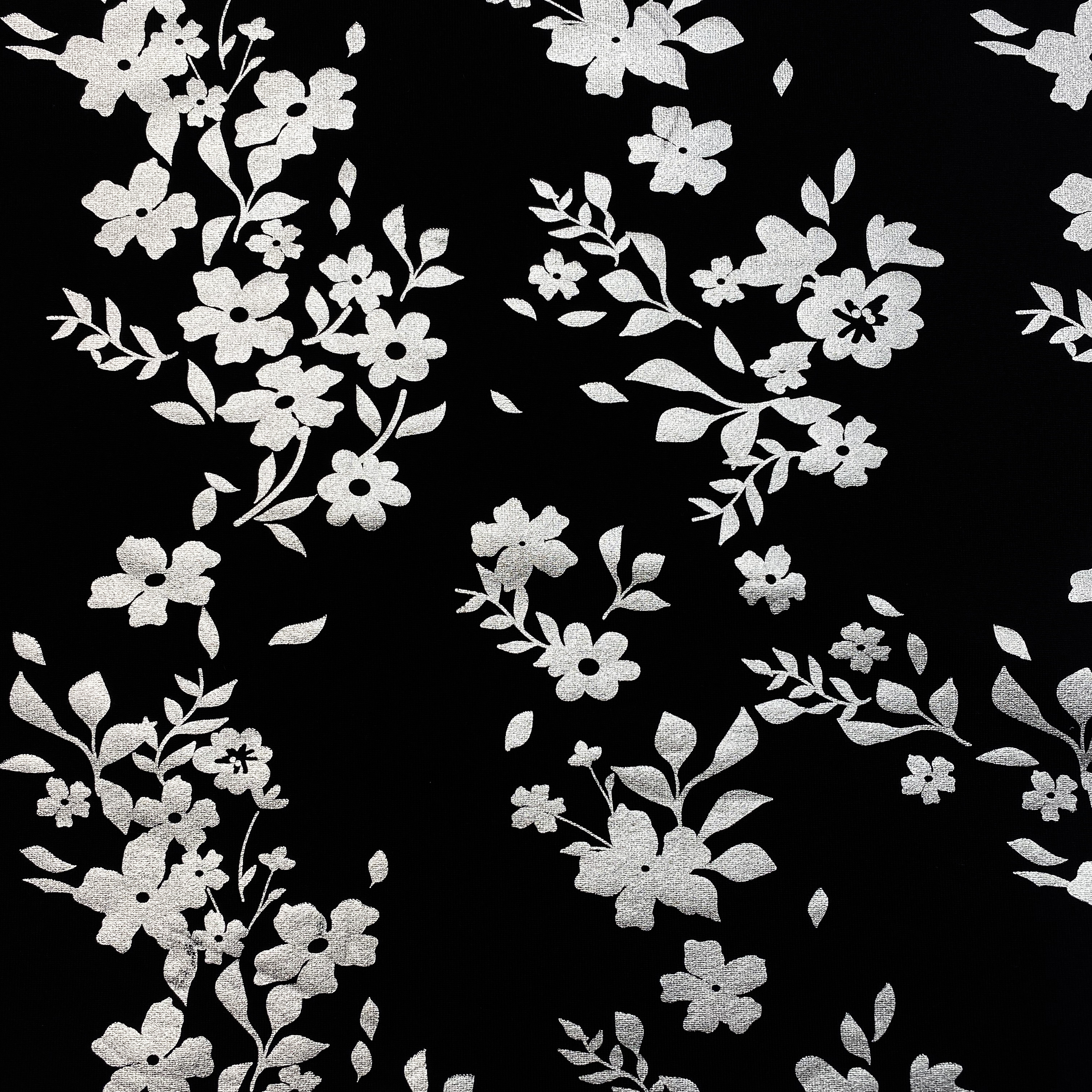 88% NYLON 12% SPANDEX 300GSM 155CM Floral-Foilprint Fabrik Jersi Tunggal HT045-9